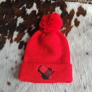 Red Pom-Pom Kids Beanie